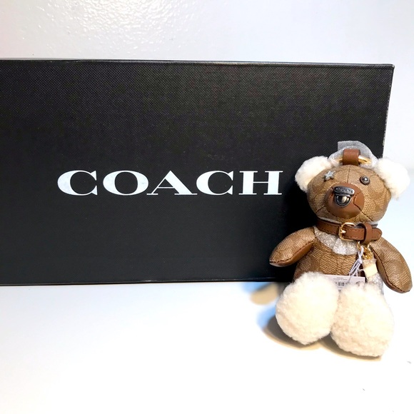 Coach Bear Bag Charm In Signature Canvas New with Tags.•*🐻 - Picture 3 of 10